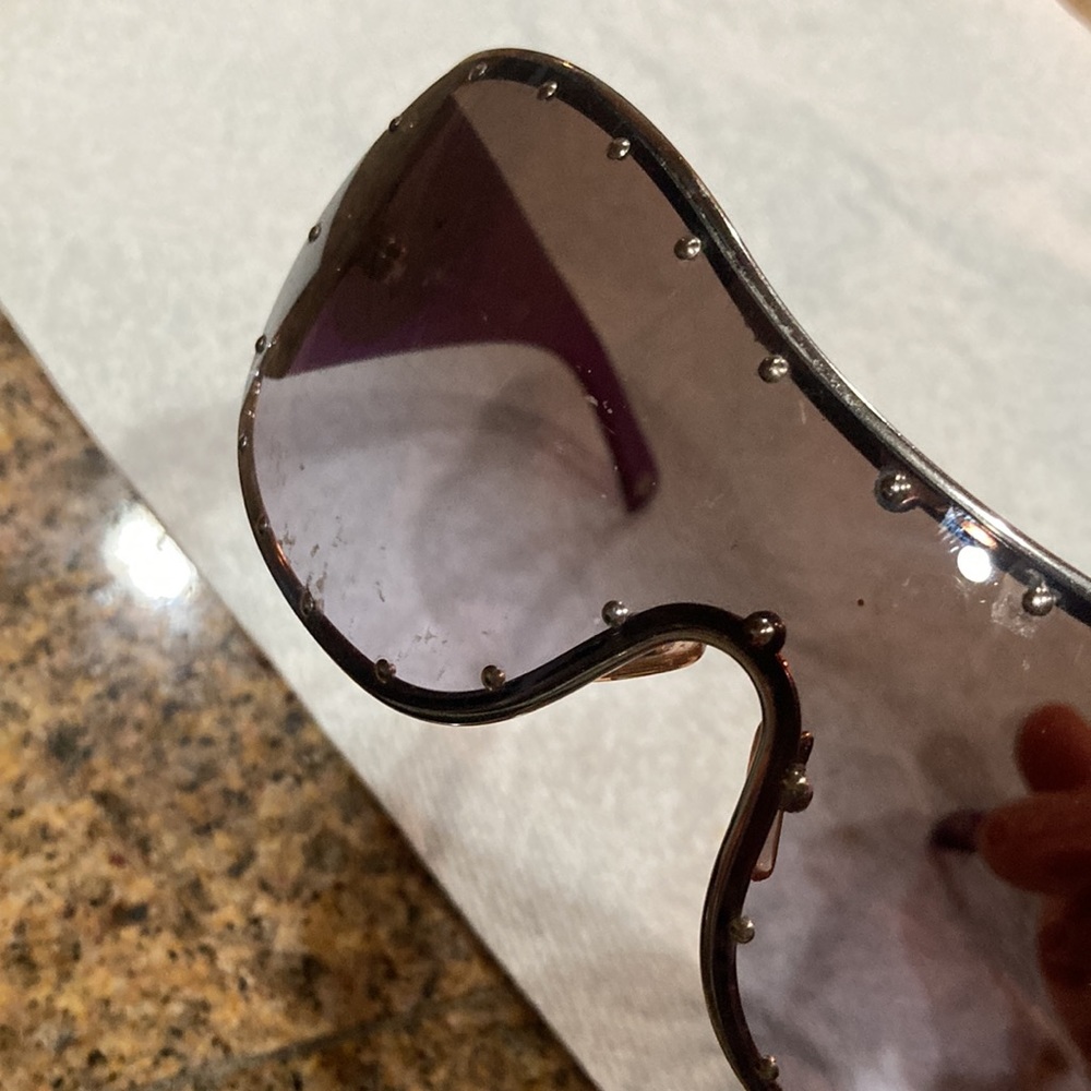 Authentic Versace Monogram Purple & Silver Wrap Unisex Sunglasses MOD 2129-B